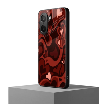 Y2K Red Meltdown Hearts oneplus nord ce5 5g mobile cover | shockproof glass phone case