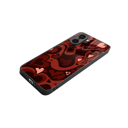 Y2K Red Meltdown Hearts stylish phone case for oneplus nord ce5 5g | glossy glass and slim fit