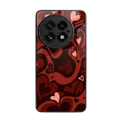 Y2K Red Meltdown Hearts back phone cover | glass case for oneplus 13