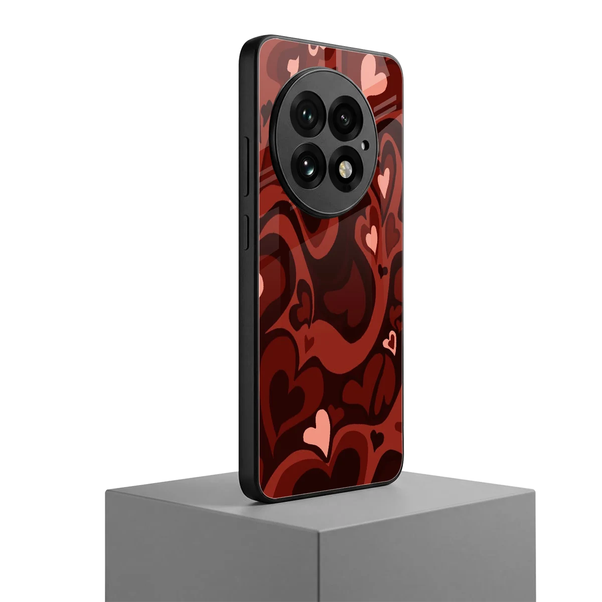 Y2K Red Meltdown Hearts oneplus 13 mobile cover | shockproof glass phone case