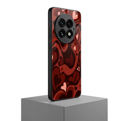Y2K Red Meltdown Hearts oneplus 13 mobile cover | shockproof glass phone case