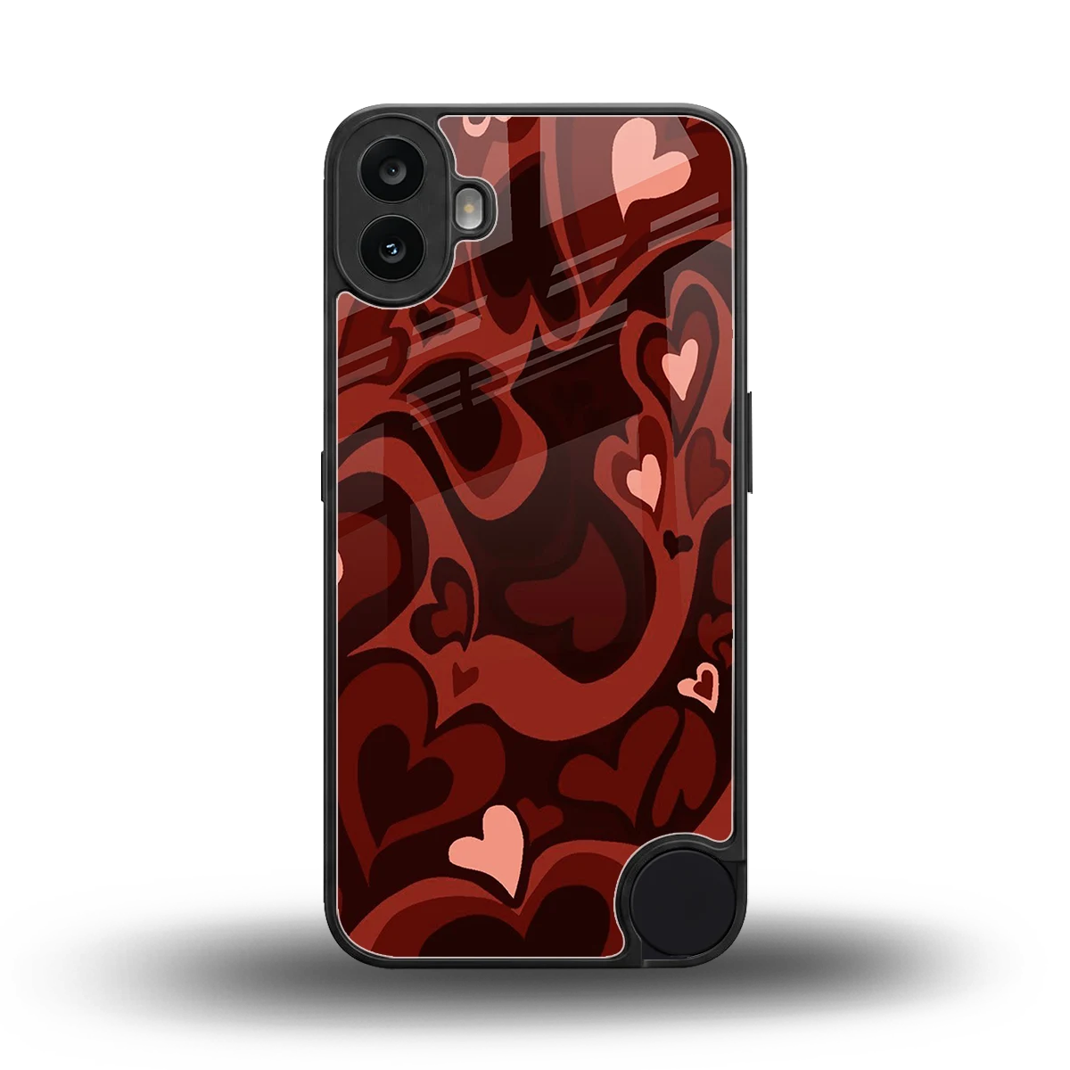 Y2K Red Meltdown Hearts back phone cover | glass case for cmf nothing phone 1