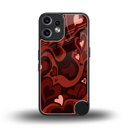 Y2K Red Meltdown Hearts back phone cover | glass case for cmf nothing phone 2 pro