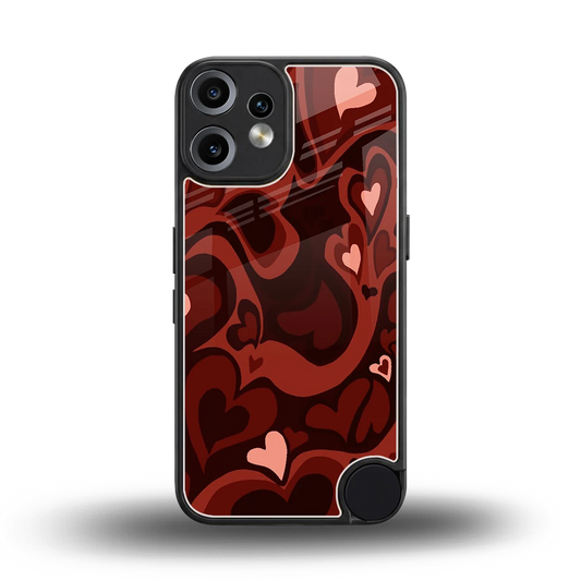 Y2K Red Meltdown Hearts back phone cover | glass case for cmf nothing phone 2 pro