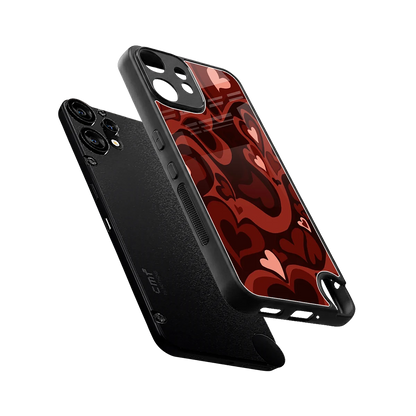 Y2K Red Meltdown Hearts sleek cmf nothing phone 2 pro cover with tempered glass back and TPU edges