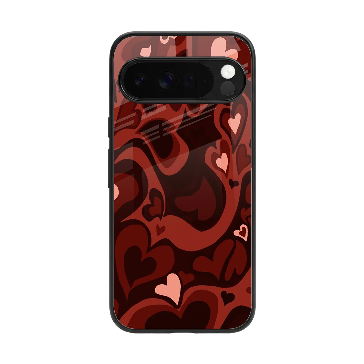 Y2K Red Meltdown Hearts back phone cover | glass case for google pixel 10 pro xl
