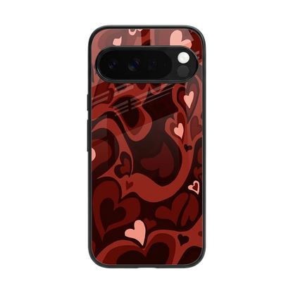 Y2K Red Meltdown Hearts back phone cover | glass case for google pixel 10 pro xl