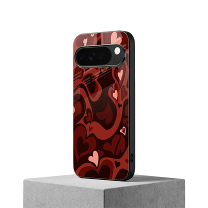 Y2K Red Meltdown Hearts google pixel 10 pro xl mobile cover | shockproof glass phone case