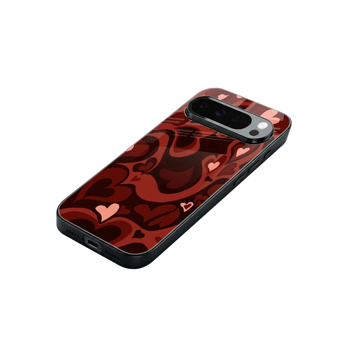 Y2K Red Meltdown Hearts stylish phone case for google pixel 10 pro xl | glossy glass and slim fit