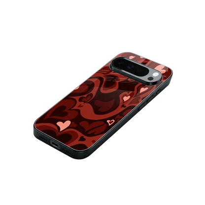 Y2K Red Meltdown Hearts stylish phone case for google pixel 10 pro xl | glossy glass and slim fit