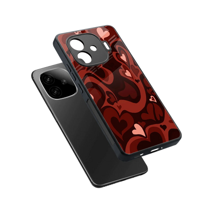 Y2K Red Meltdown Hearts sleek iqoo neo 10r 5g cover with tempered glass back and TPU edges