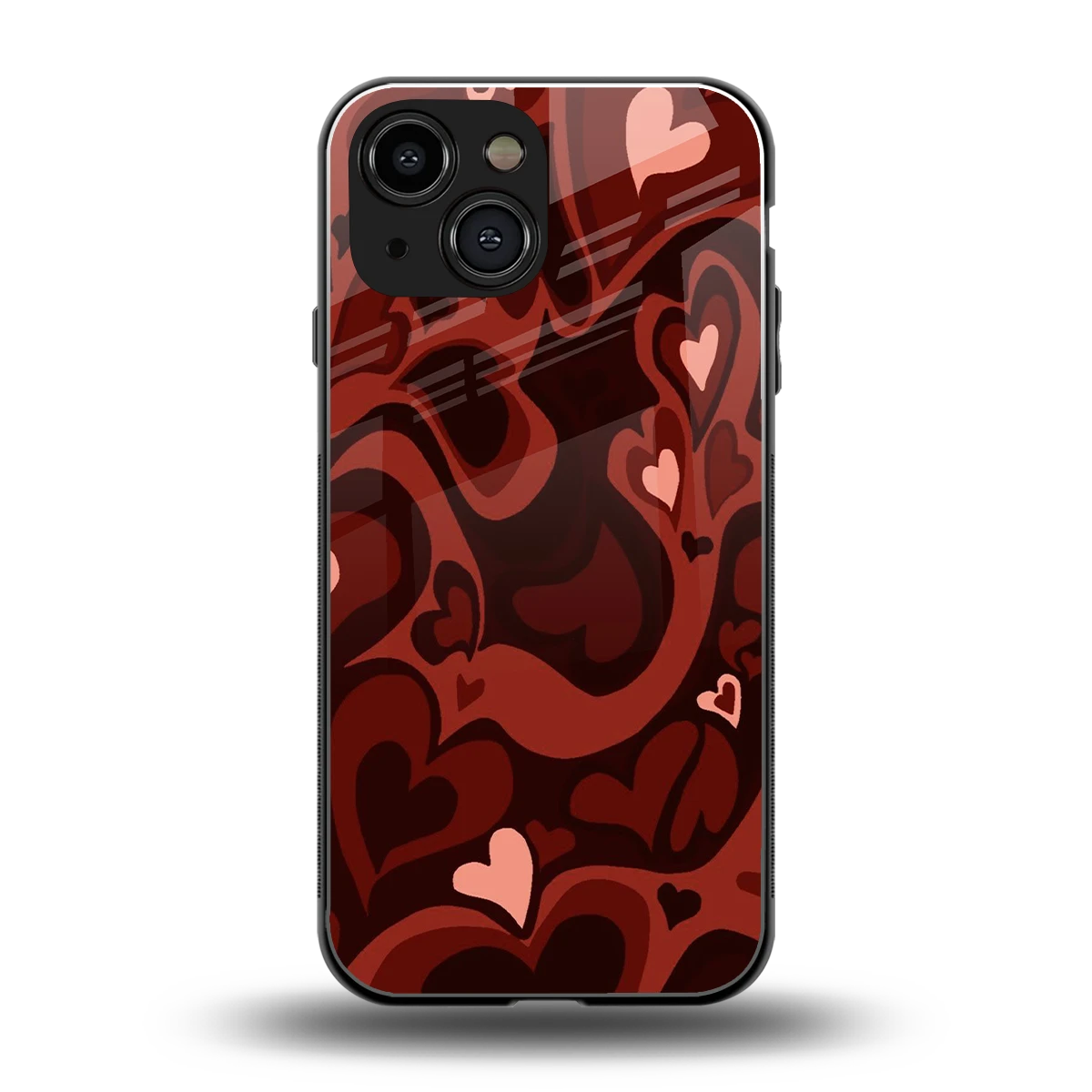 Y2K Red Meltdown Hearts back phone cover | glass case for iphone 13 mini