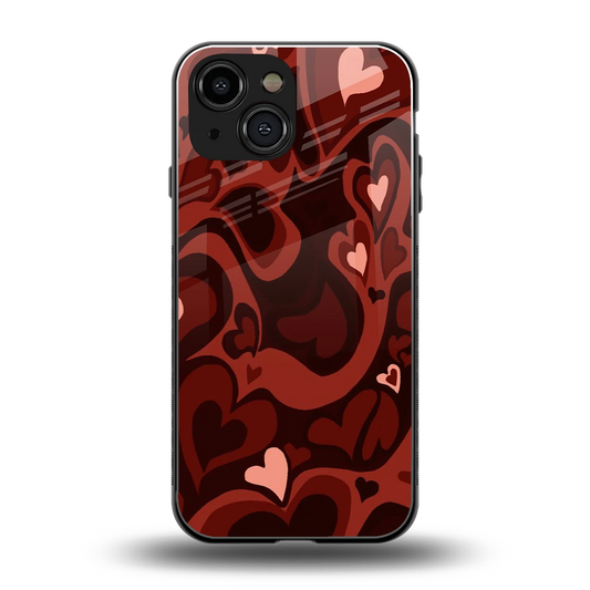 Y2K Red Meltdown Hearts back phone cover | glass case for iphone 13 mini
