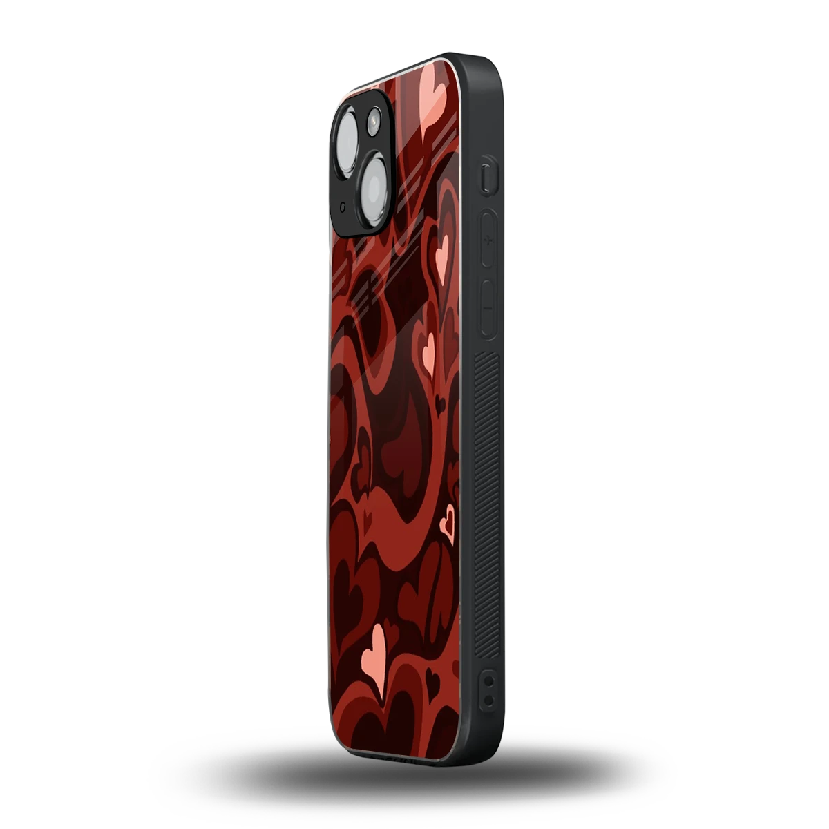 Y2K Red Meltdown Hearts iphone 13 mini mobile cover | shockproof glass phone case