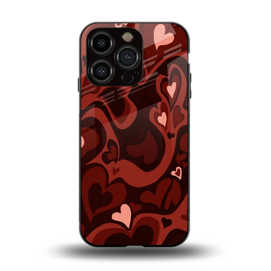 Y2K Red Meltdown Hearts back phone cover | glass case for iphone 13 pro