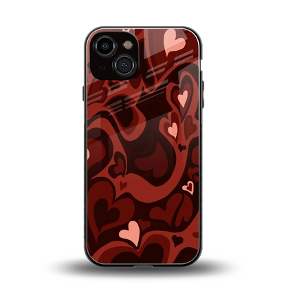 Y2K Red Meltdown Hearts back phone cover | glass case for iphone 13