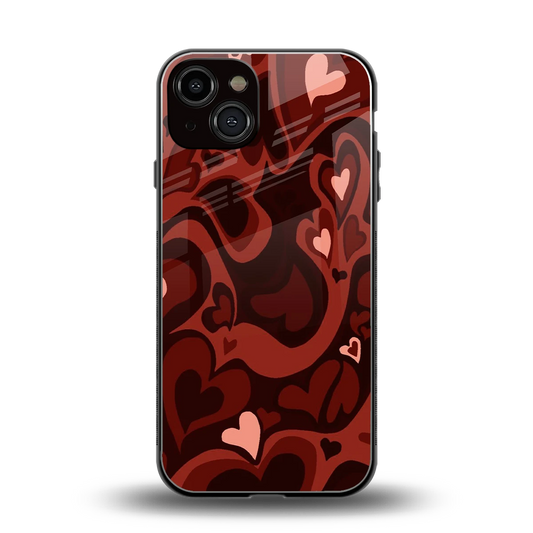 Y2K Red Meltdown Hearts back phone cover | glass case for iphone 13