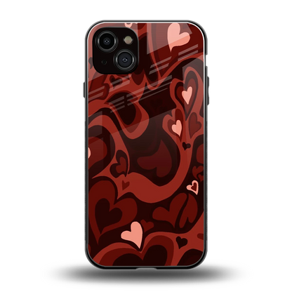 Y2K Red Meltdown Hearts back phone cover | glass case for iphone 14 plus