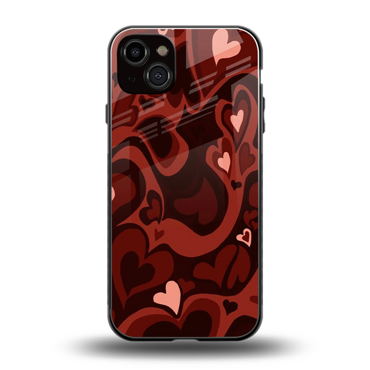 Y2K Red Meltdown Hearts back phone cover | glass case for iphone 14 plus