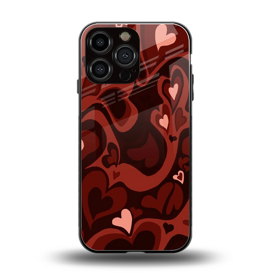 Y2K Red Meltdown Hearts back phone cover | glass case for iphone 15 pro max