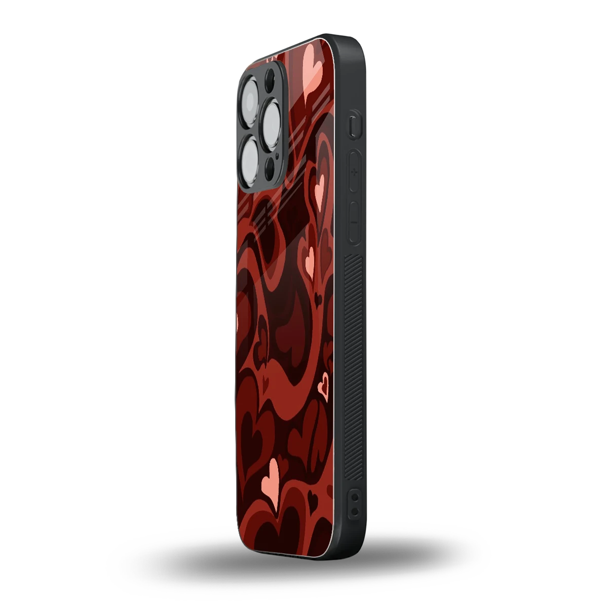 Y2K Red Meltdown Hearts iphone 15 pro max mobile cover | shockproof glass phone case