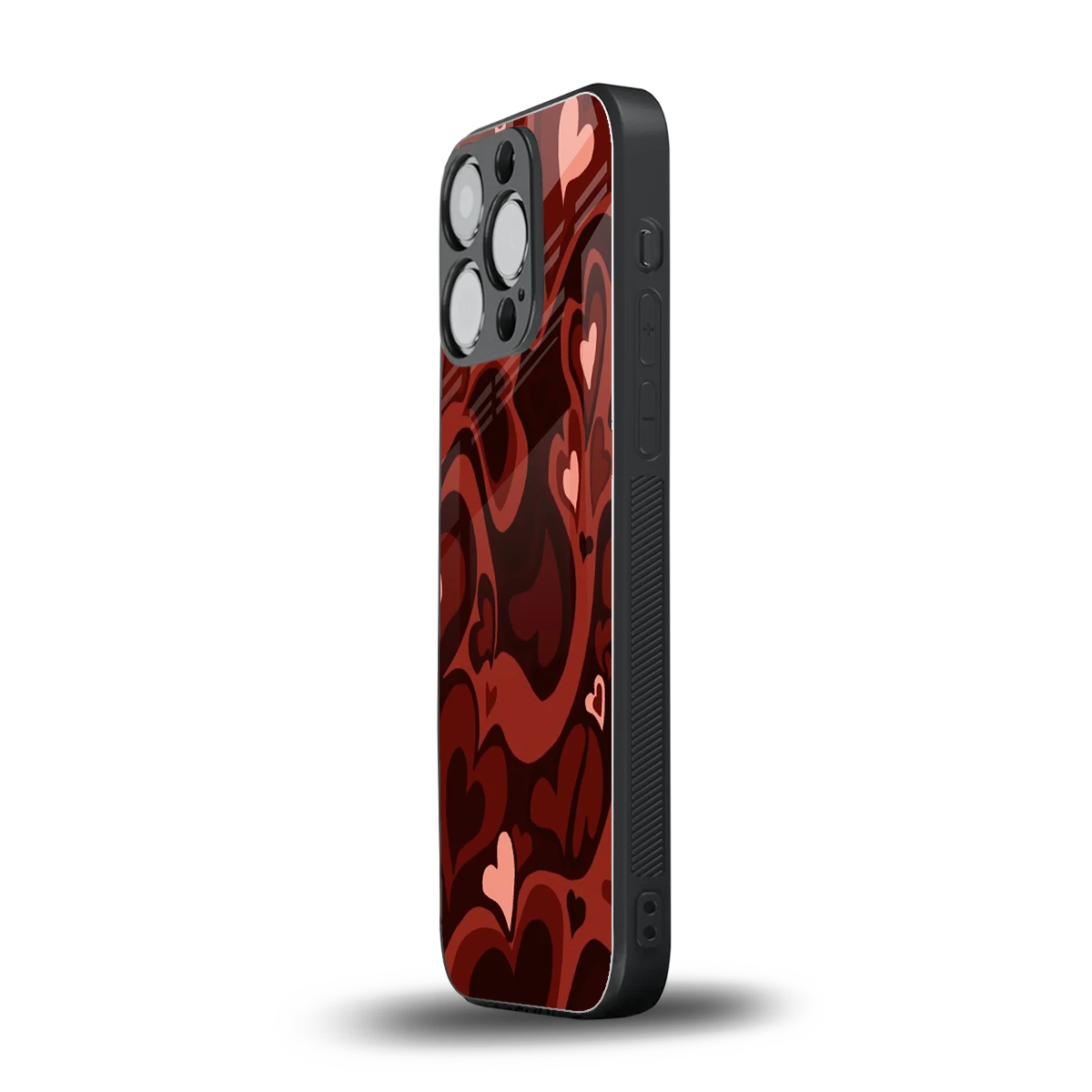 Y2K Red Meltdown Hearts iphone 15 pro mobile cover | shockproof glass phone case