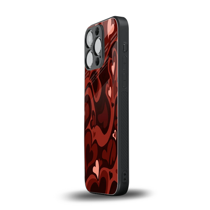 Y2K Red Meltdown Hearts iphone 15 pro mobile cover | shockproof glass phone case