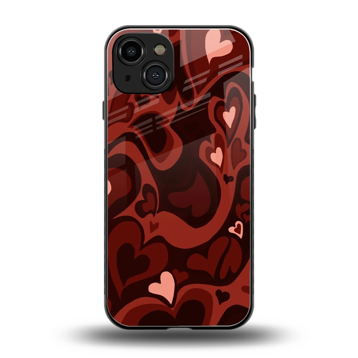 Y2K Red Meltdown Hearts back phone cover | glass case for iphone 15