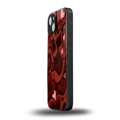 Y2K Red Meltdown Hearts iphone 15 mobile cover | shockproof glass phone case