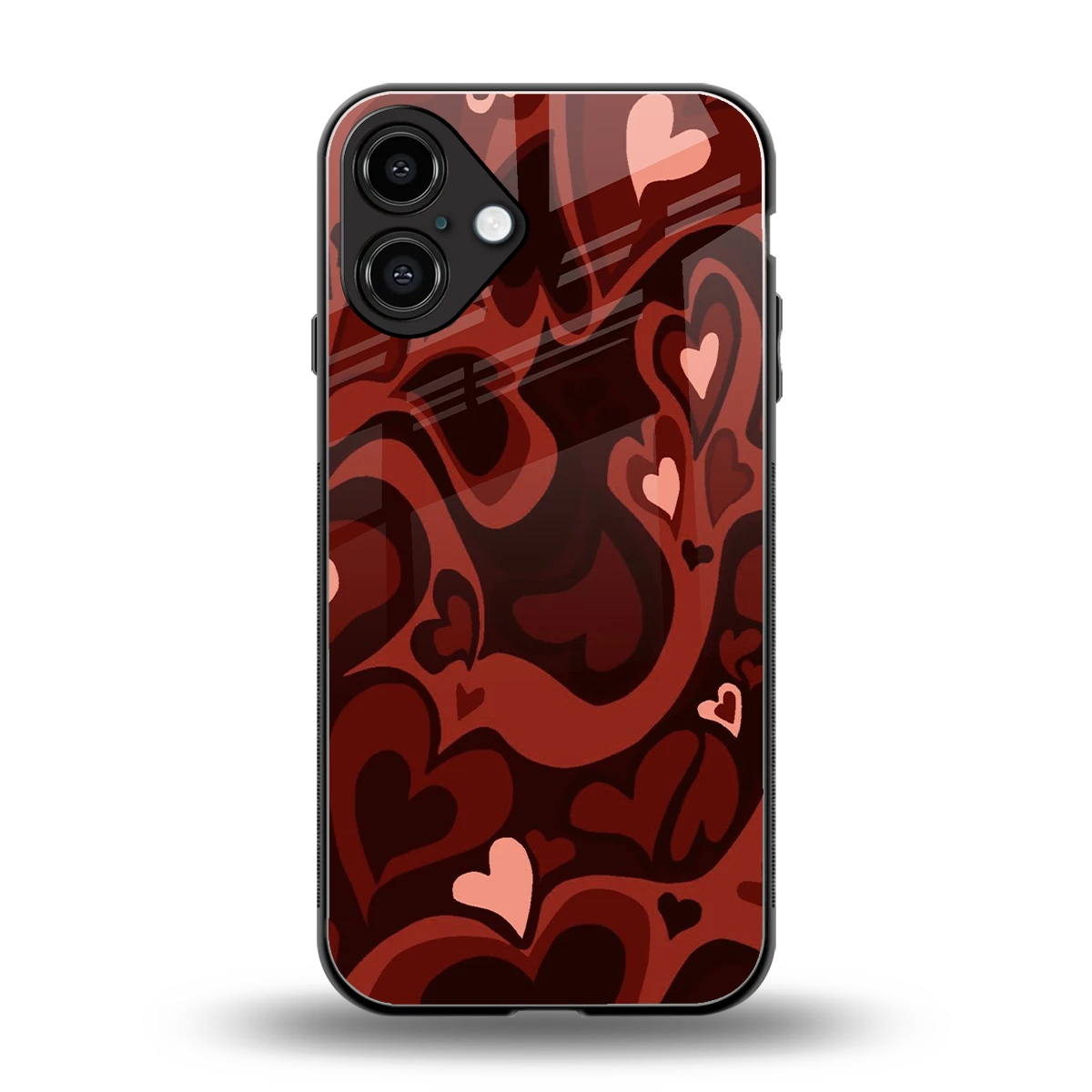 Y2K Red Meltdown Hearts back phone cover | glass case for iphone 16 plus