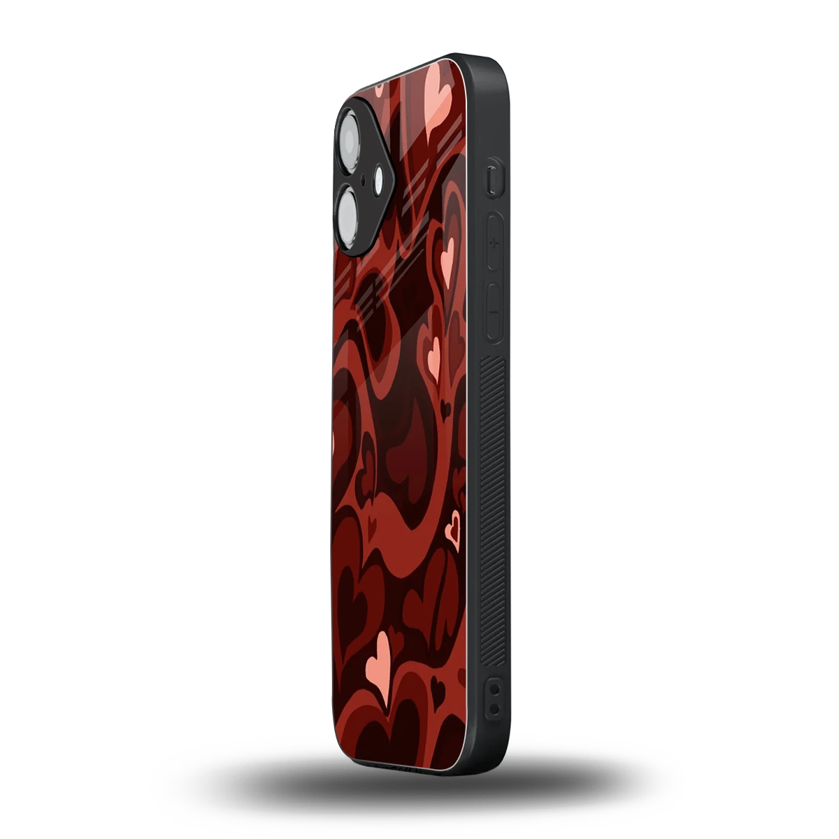 Y2K Red Meltdown Hearts iphone 16 plus mobile cover | shockproof glass phone case