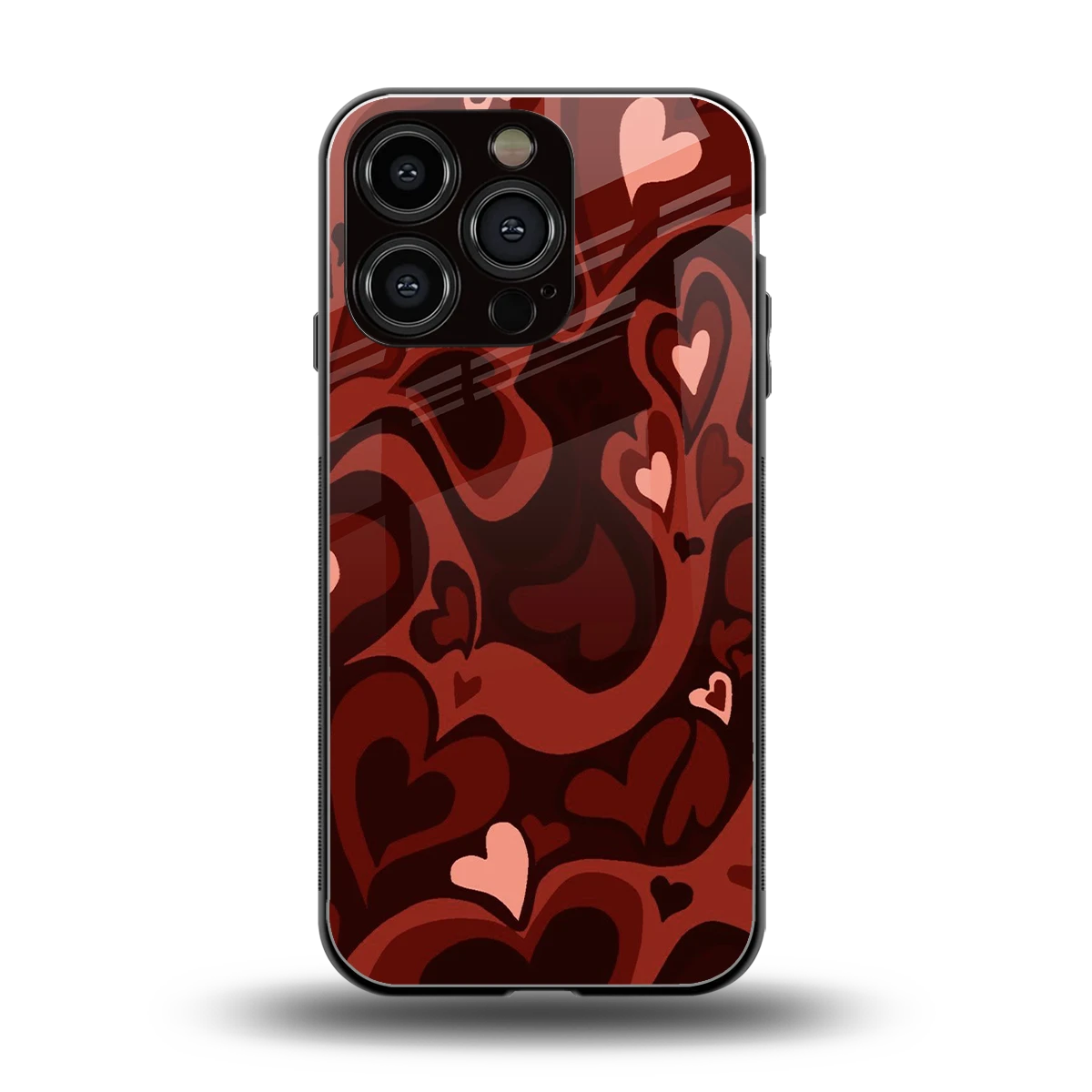Y2K Red Meltdown Hearts back phone cover | glass case for iphone 16 pro