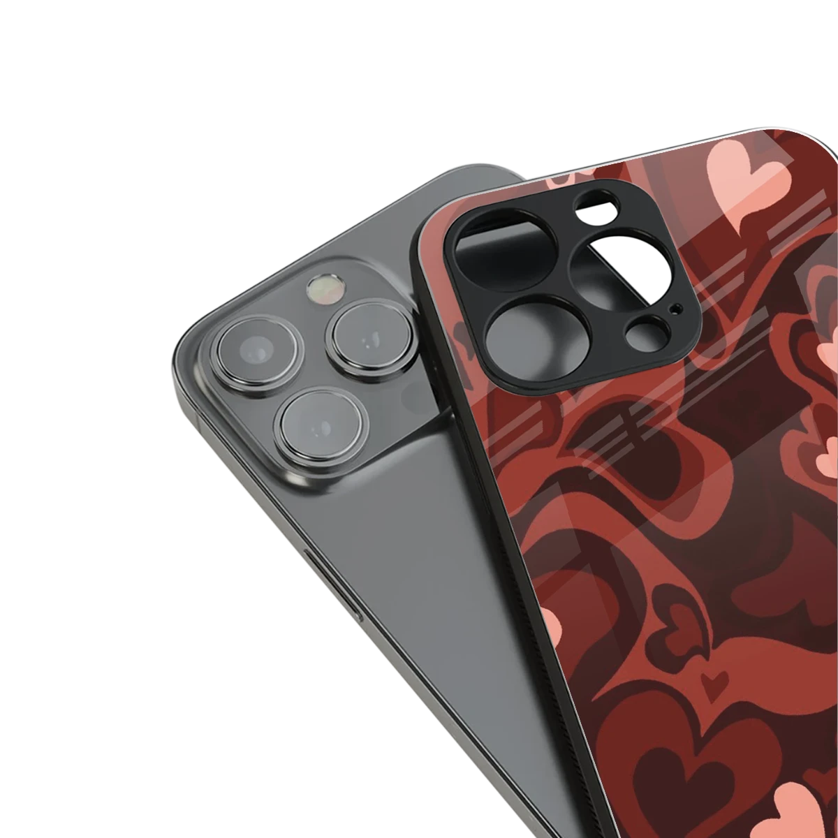 Y2K Red Meltdown Hearts stylish phone case for iPhone 16 | glossy glass and slim fit