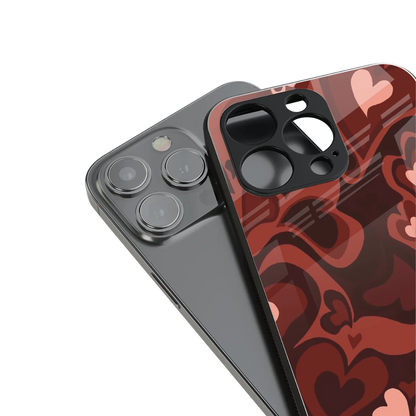 Y2K Red Meltdown Hearts stylish phone case for iPhone 16 | glossy glass and slim fit