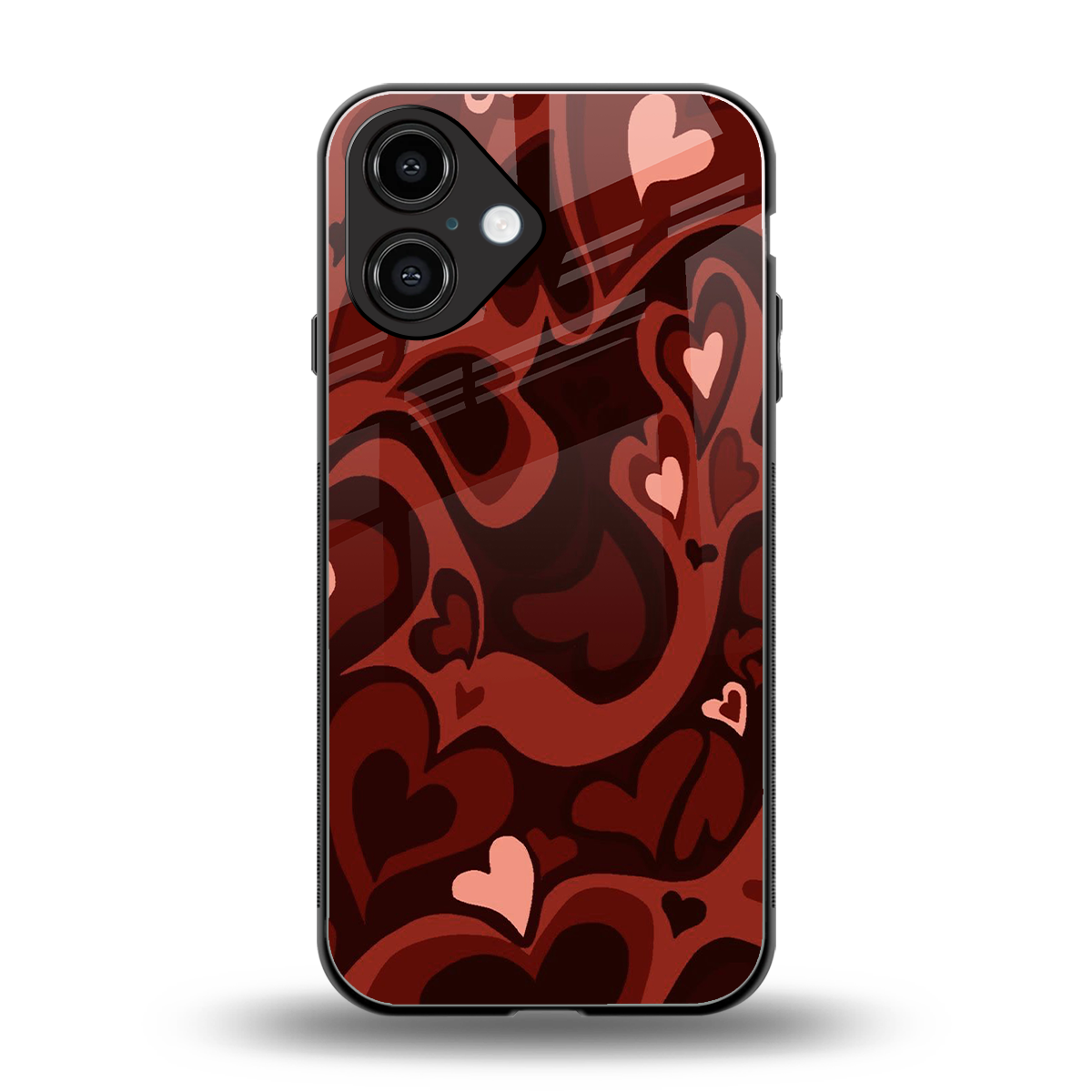 Y2K Red Meltdown Hearts Phone Case for Iphone 16 | Glass Case