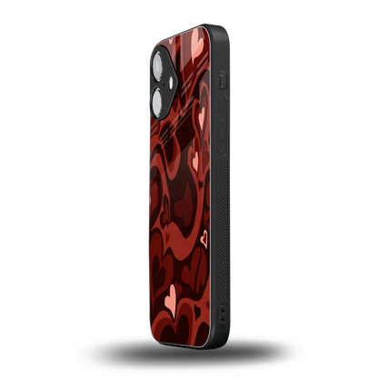 Y2K Red Meltdown Hearts Phone Case for Iphone 16 | Glass Case