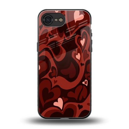 Y2K Red Meltdown Hearts back phone cover | glass case for iphone 16e