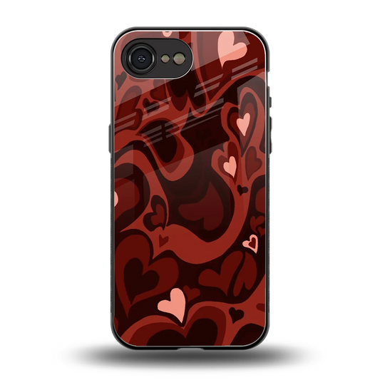 Y2K Red Meltdown Hearts back phone cover | glass case for iphone 16e