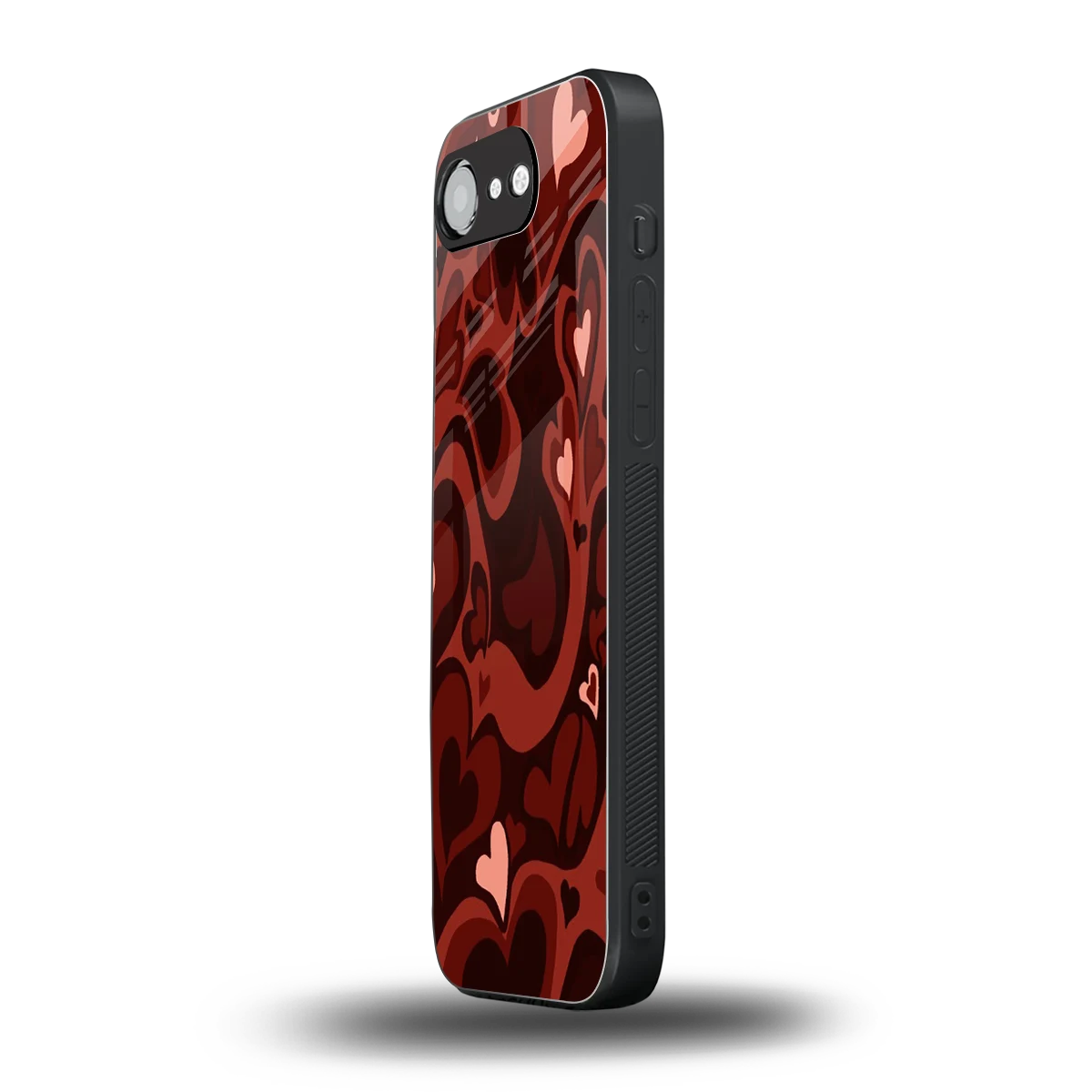 Y2K Red Meltdown Hearts iphone 16e mobile cover | shockproof glass phone case