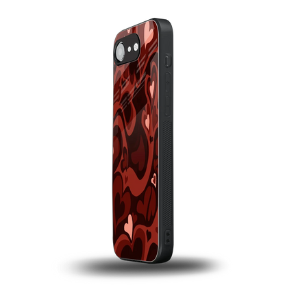 Y2K Red Meltdown Hearts iphone 16e mobile cover | shockproof glass phone case