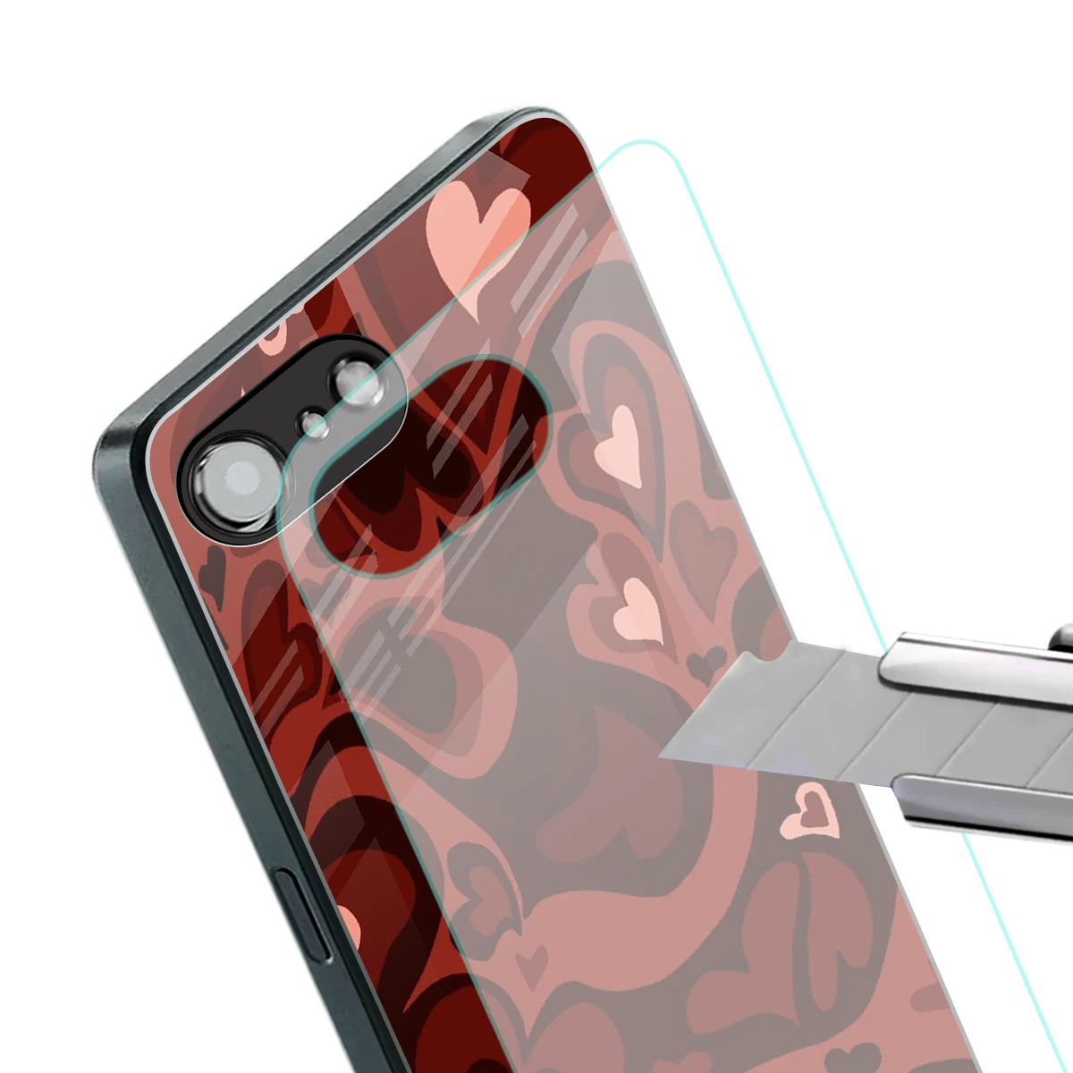 Y2K Red Meltdown Hearts stylish phone case for iphone 16e | glossy glass and slim fit