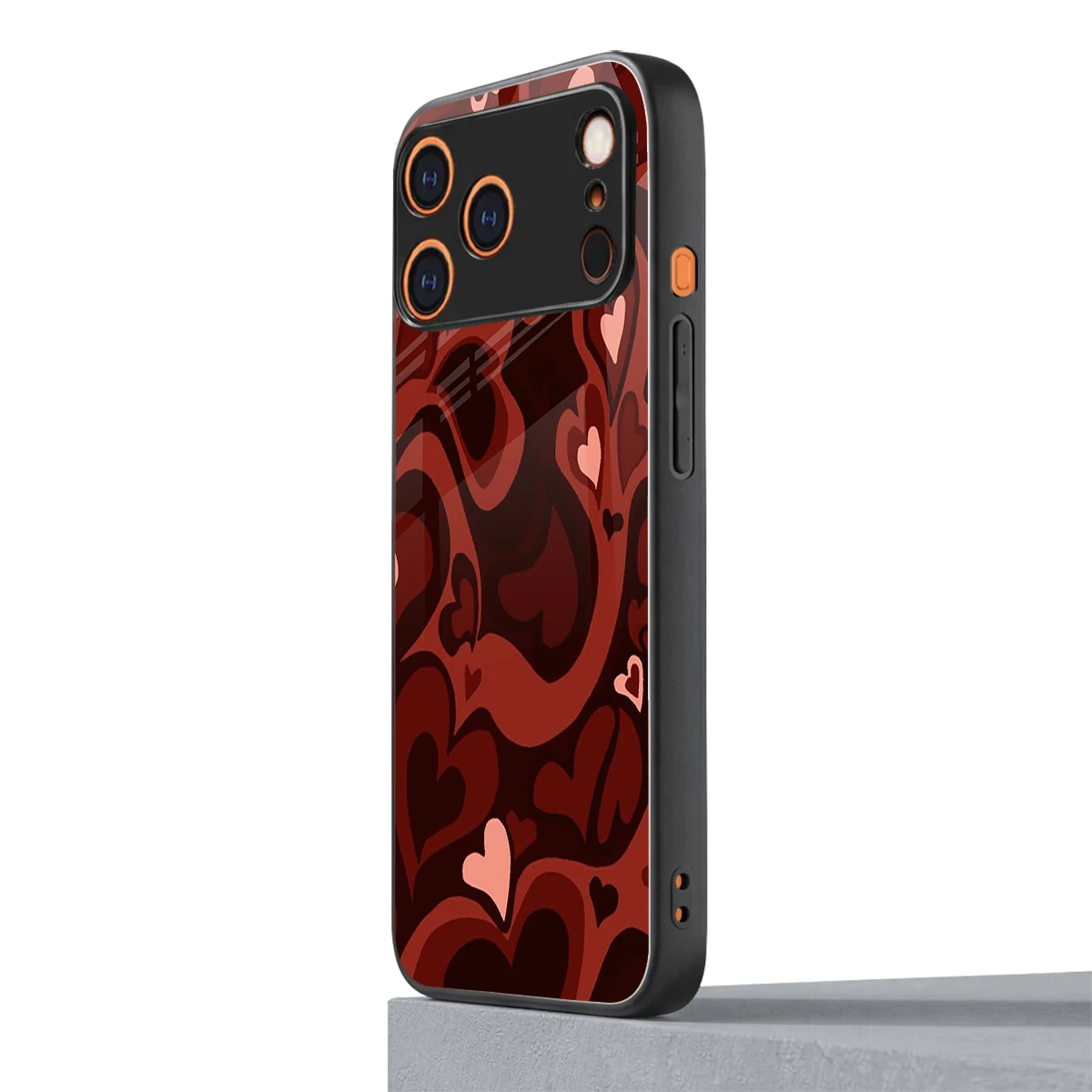 Y2K Red Meltdown Hearts iphone 17 pro max mobile cover | shockproof glass phone case