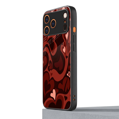 Y2K Red Meltdown Hearts iphone 17 pro max mobile cover | shockproof glass phone case