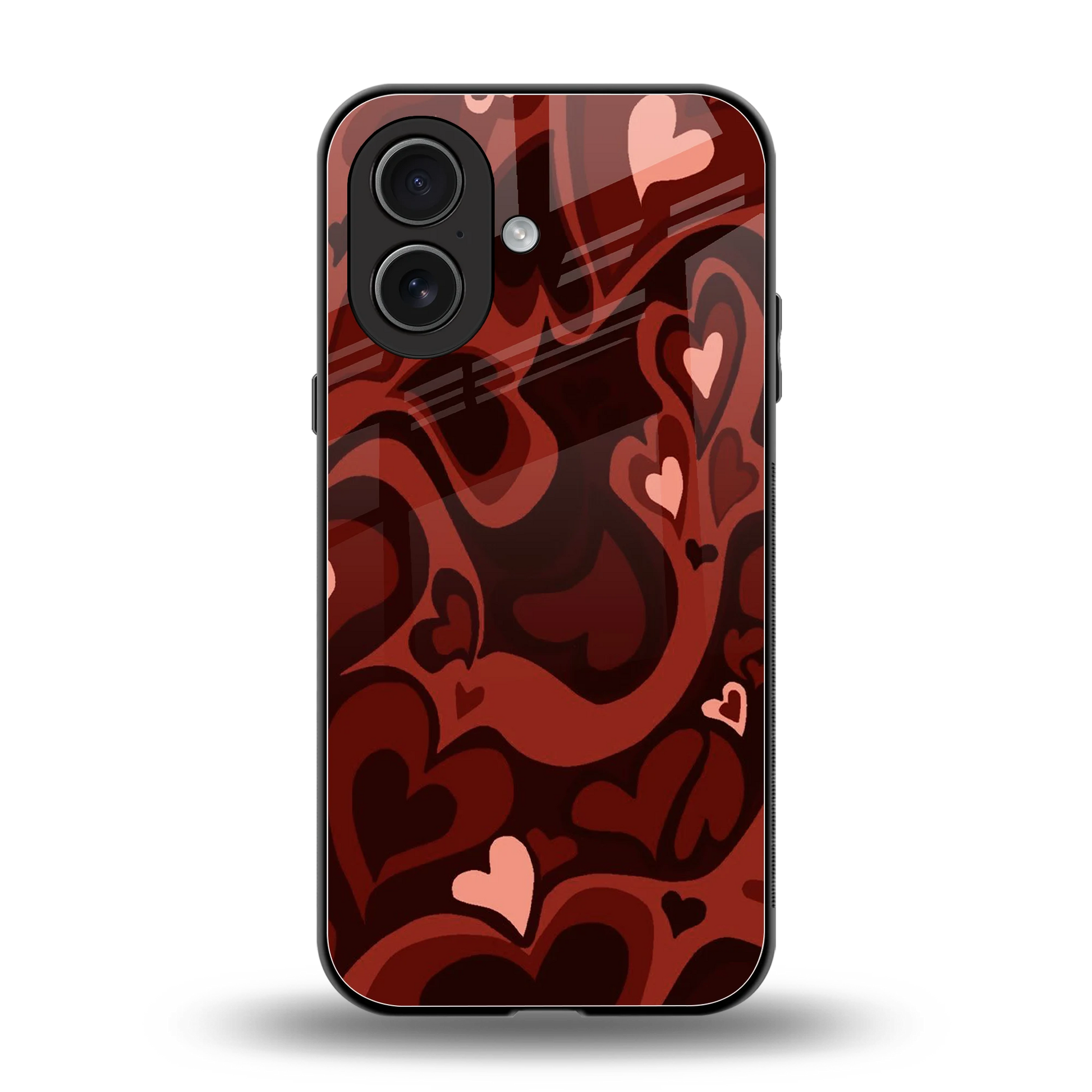 Y2K Red Meltdown Hearts back phone cover | glass case for iphone 17