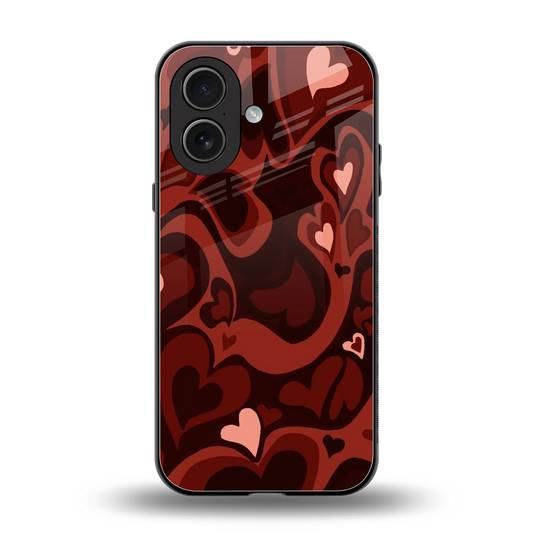 Y2K Red Meltdown Hearts back phone cover | glass case for iphone 17