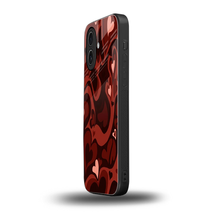 Y2K Red Meltdown Hearts iphone 17 mobile cover | shockproof glass phone case