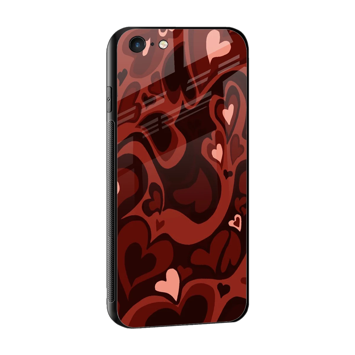 Y2K Red Meltdown Hearts sleek iphone 6 cover with tempered glass back and TPU edges