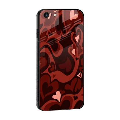 Y2K Red Meltdown Hearts sleek iphone 6 cover with tempered glass back and TPU edges