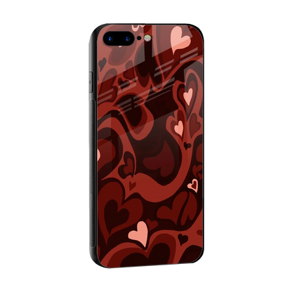 Y2K Red Meltdown Hearts sleek iphone 8 plus cover with tempered glass back and TPU edges