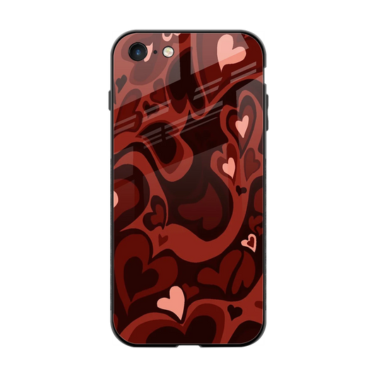 Y2K Red Meltdown Hearts back phone cover | glass case for iphone 7